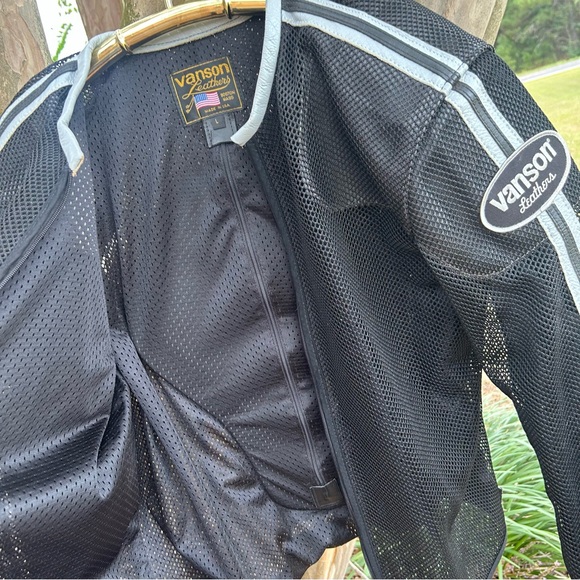 VANSON LEATHER Mesh Motorcycle Jacket Keep you Cool And Protected Men’s size L - Picture 5 of 8